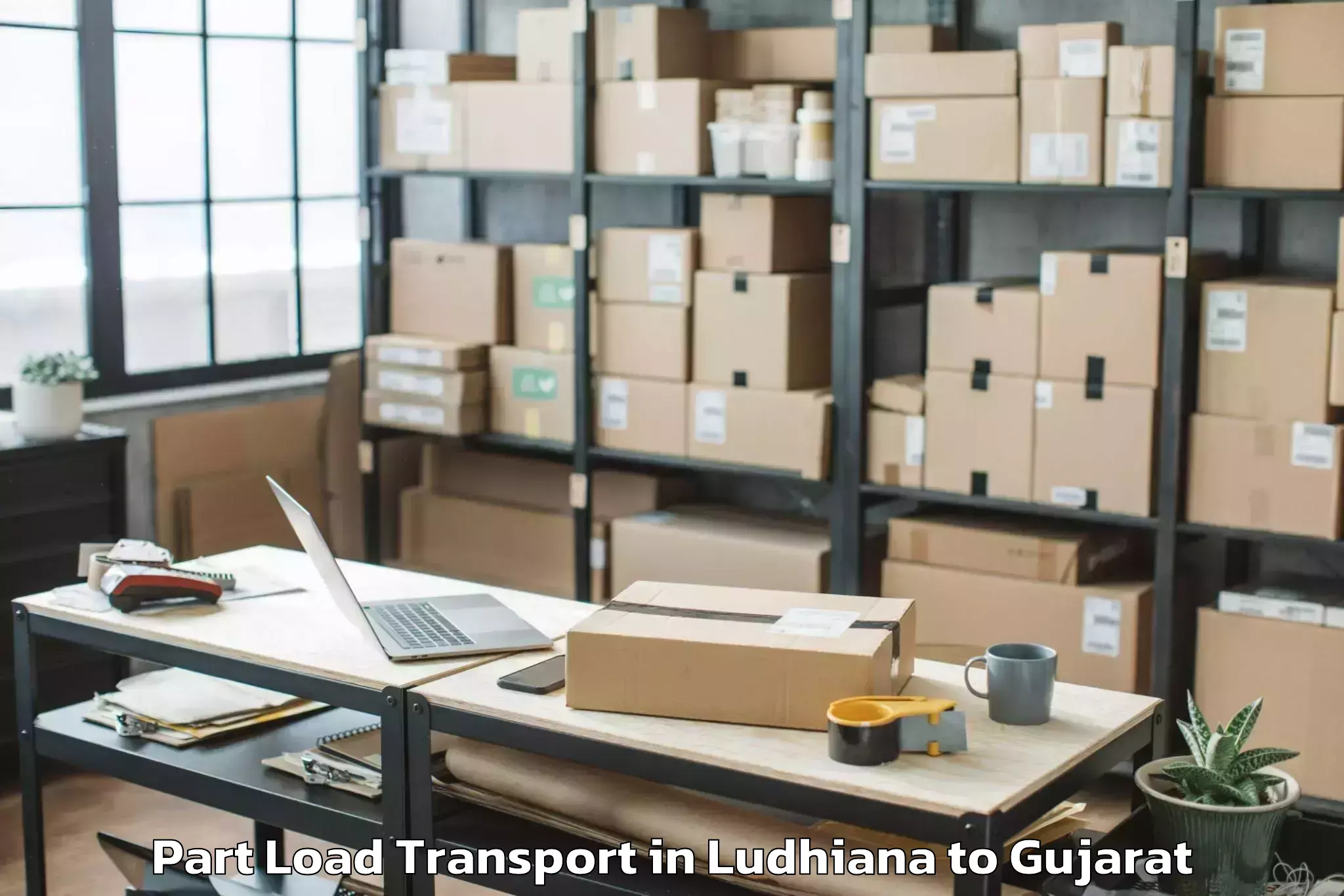 Top Ludhiana to Vadgam Part Load Transport Available